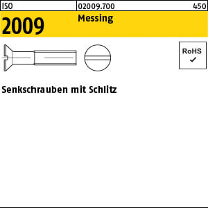 Senkschraube ISO 2009 Messing M 16 x 50 Ms VE=K