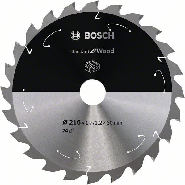 Bosch Akku-Kreissägeblatt Standard for Wood, 216 x 1,7/1,2 x 30, 24 Zähne