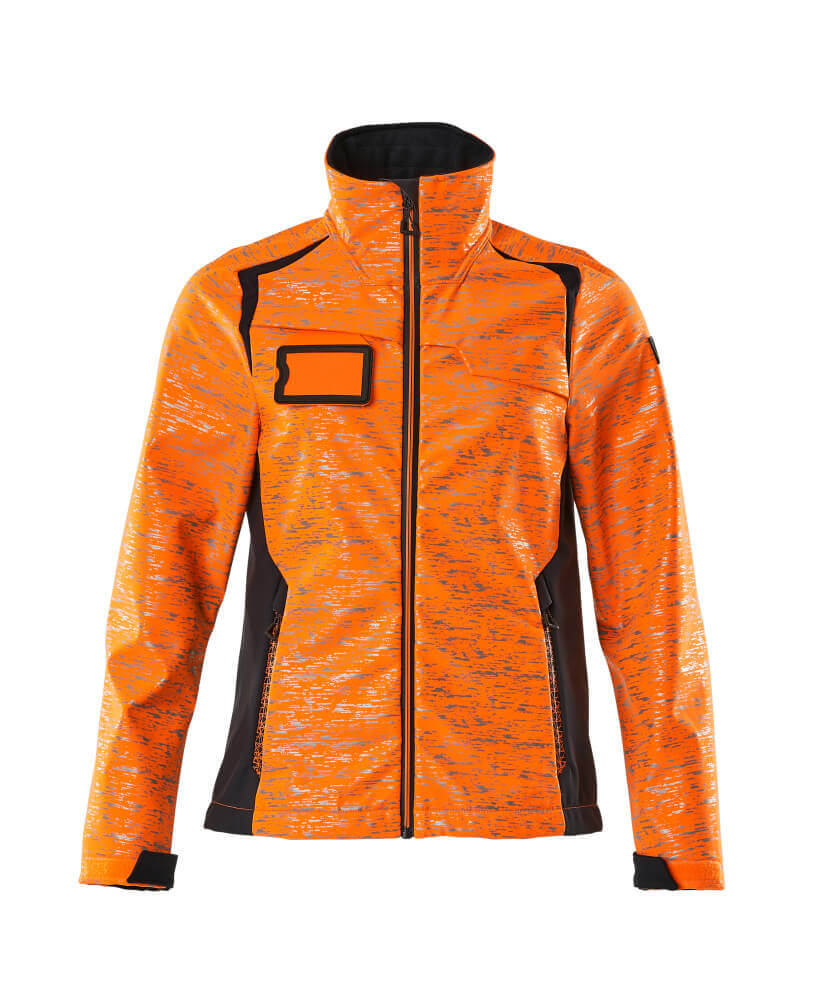 Mascot Soft Shell Jacke, Reflexeffekte, Damen Soft Shell Jacke Größe XS, hi-vis orange/schwarzblau