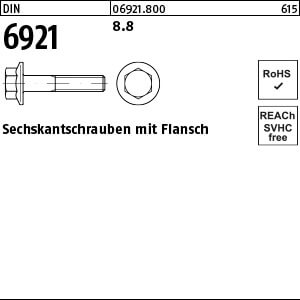 Sechkantschraube mit Flansch DIN 6921 8.8 M 16 x 70 VE=S