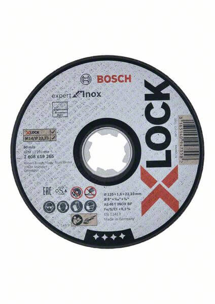 Bosch X-LOCK Trennscheibe Expert for Inox 125 x 1,6 x 22,23, gerade