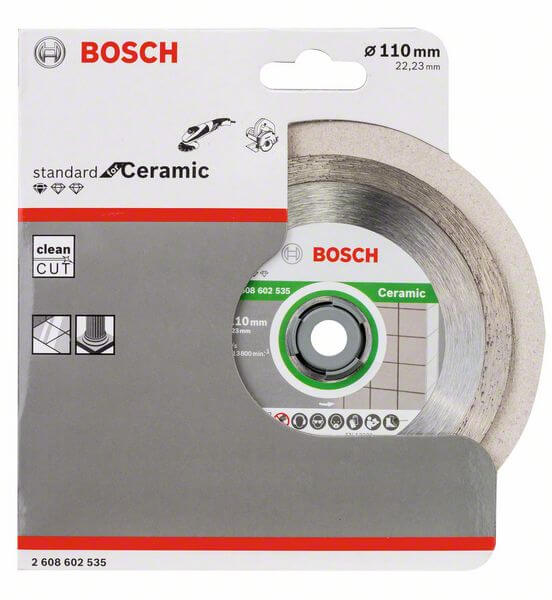 Bosch Diamanttrennscheibe Standard for Ceramic, 110 x 22,23 x 1,6 x 7,5 mm