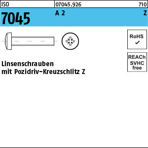 Flachkopfschraube ISO 7045 A 2 M10 x 30 -Z A 2 VE=S