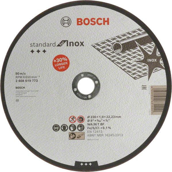 Bosch Standard for Inox Trennscheibe gerade, 230 mm