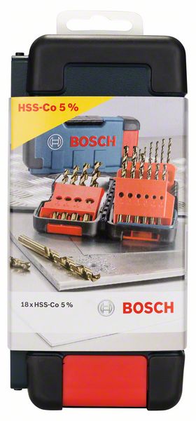 Bosch 18tlg. Toughbox Metallbohrer-Set HSS-Co, DIN 338, 135°