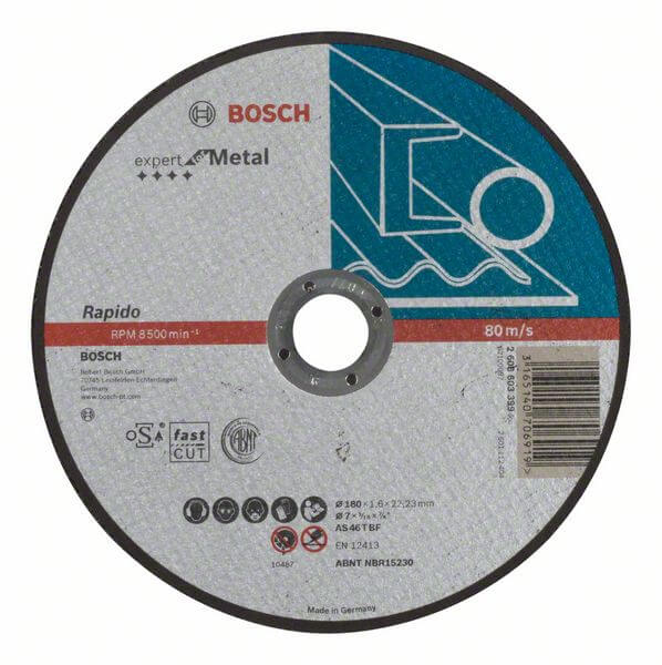 Bosch Trennscheibe gerade Expert for Metal, Rapido AS 46 T BF, 180 mm, 1,6 mm