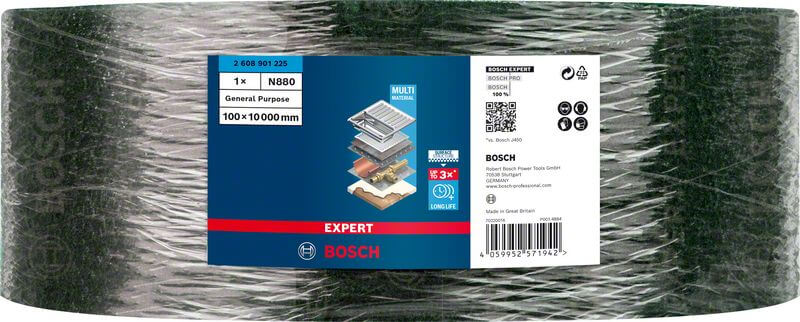 Bosch EXPERT N880 Vliesrolle zum Handschleifen, 100 mm x 10 m, Allzweck
