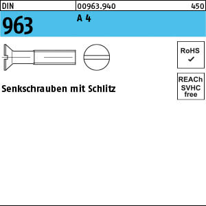 Senkschraube DIN 963 A 4 M 16 x 70 A 4 VE=K