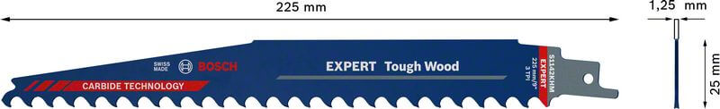 Bosch EXPERT ‘Tough Wood’ S 1142 KHM Säbelsägeblatt, 1 Stück. Für Säbelsägen