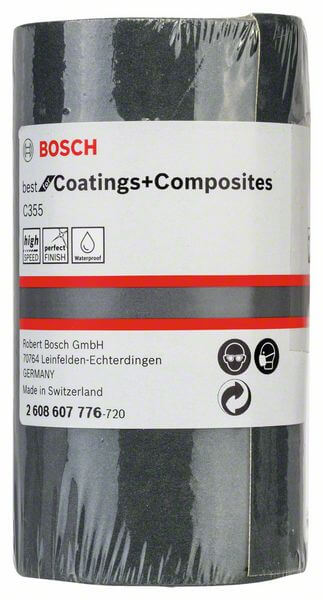 Bosch Schleifrolle C355, Papierschleifrolle - wasserfest, 93 mm, 5 m, 400