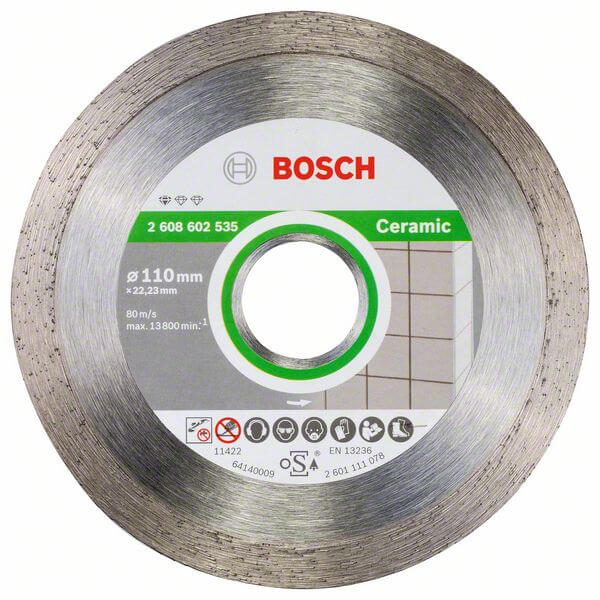 Bosch Diamanttrennscheibe Standard for Ceramic, 110 x 22,23 x 1,6 x 7,5 mm
