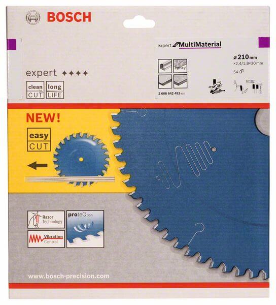Bosch Kreissägeblatt Expert for Multi Material, 210 x 30 x 2,4 mm, 54
