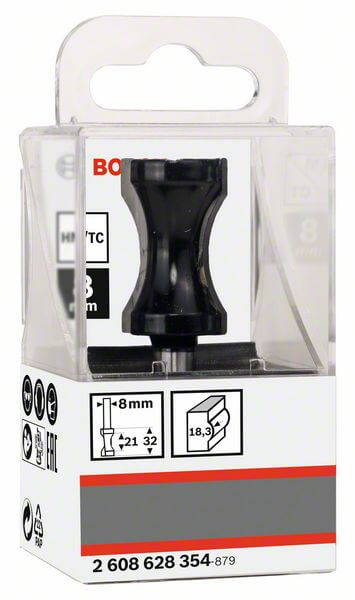 Bosch Flachstabfräser, 8 mm, R1 18,3 mm, D 20,6 mm, L 32 mm, G 63,5 mm