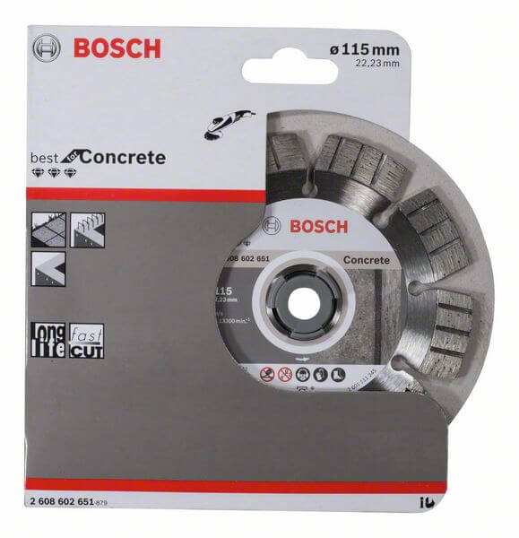 Bosch Diamanttrennscheibe Best for Concrete, 115 x 22,23 x 2,2 x 12 mm