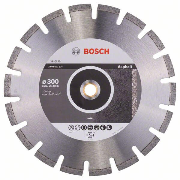Bosch Diamanttrennscheibe Standard for Asphalt, 300 x 20,00/25,40 x 2,8 x 8 mm