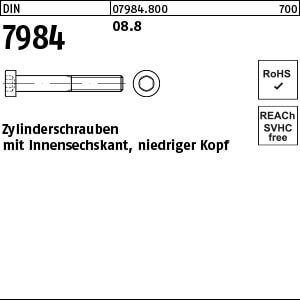 Zylinderschraube DIN 7984 08.8 M 6 x 30 VE=K