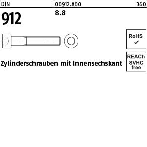 Zylinderschraube DIN 912 8.8 M 6 x 30 VE=K