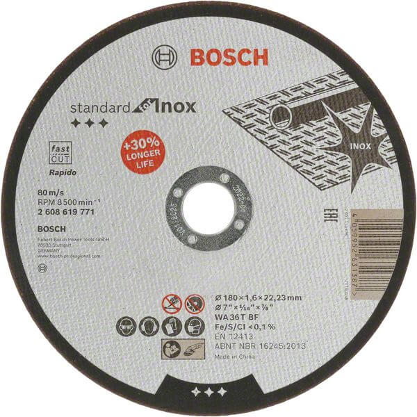 Bosch Standard for Inox Trennscheibe gerade, 180  mm