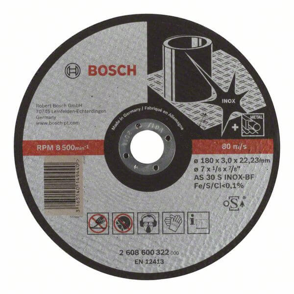 Bosch Trennscheibe gerade Expert for Inox AS 30 S INOX BF, 180 mm, 3 mm