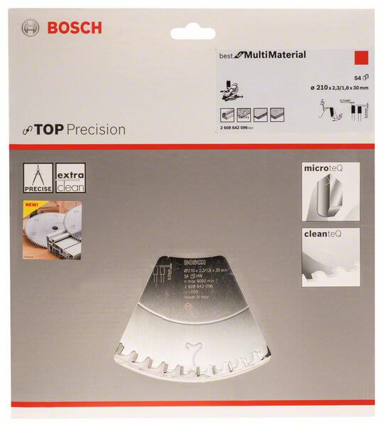 Bosch Kreissägeblatt Top Precision Best for Multi Material, 210 x 30 x 2,3 mm, 54