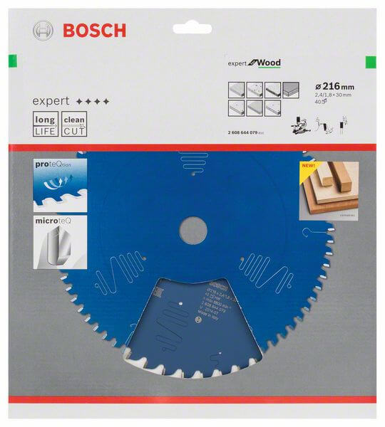 Bosch Kreissägeblatt Expert for Wood, 216 x 30 x 2,4 mm, 40