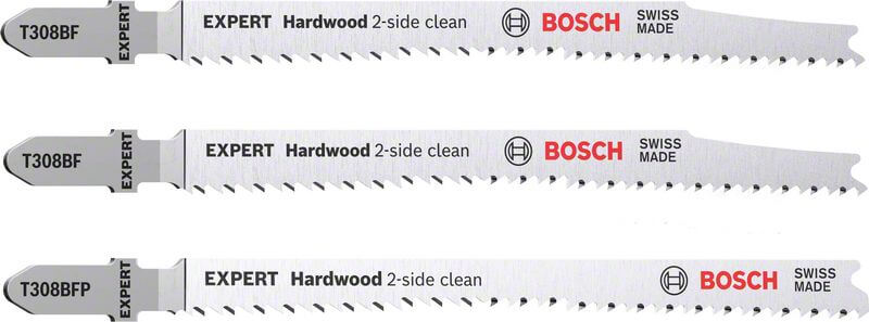 Bosch EXPERT ‘Hardwood 2-side clean‘ Stichsägeblatt-Set, 2-tlg., T308BF/BFP