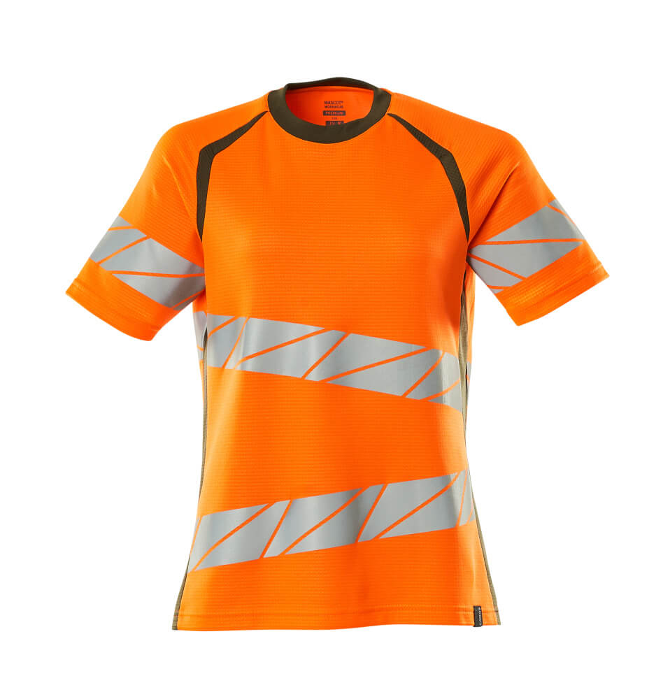 Mascot T-Shirt, Damenpassform T-shirt Größe XS ONE, hi-vis orange/moosgrün