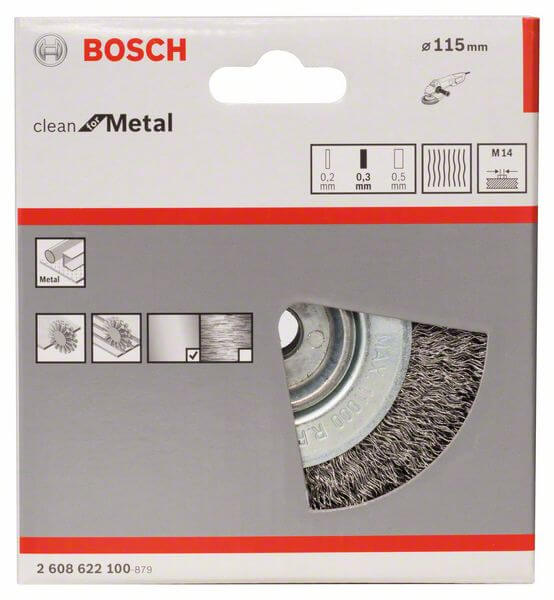 Bosch Scheibenbürste 115 mm, gewellter Stahldraht