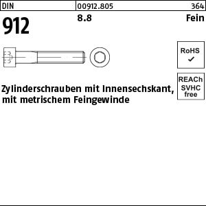 Zylinderschraube DIN 912 8.8 M 16 x 1,5 x 70 VE=S