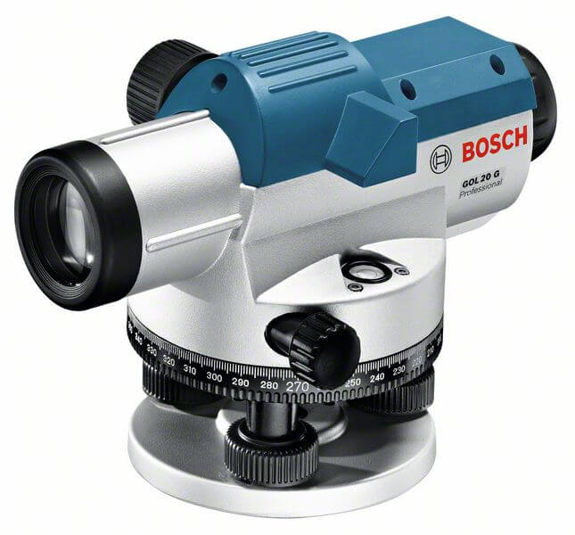 Bosch Optisches Nivelliergerät GOL 20 G, mit Baustativ BT 160, Messstab GR 500