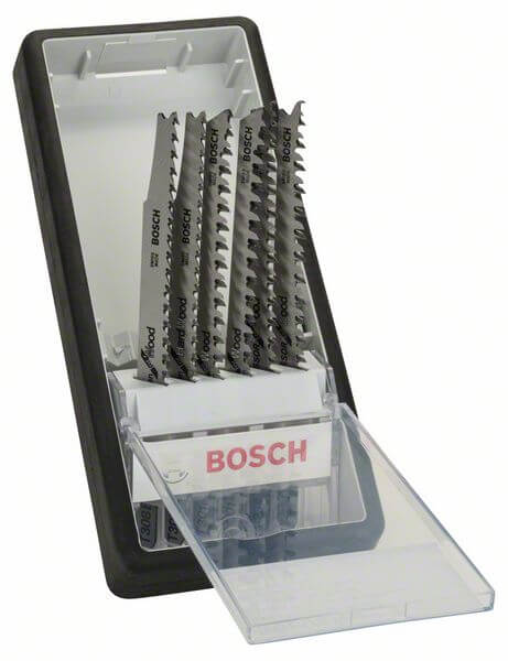 Bosch 6-tlg. Stichsägeblatt-Set Wood, Robust Line, Progressor, T-Schaft