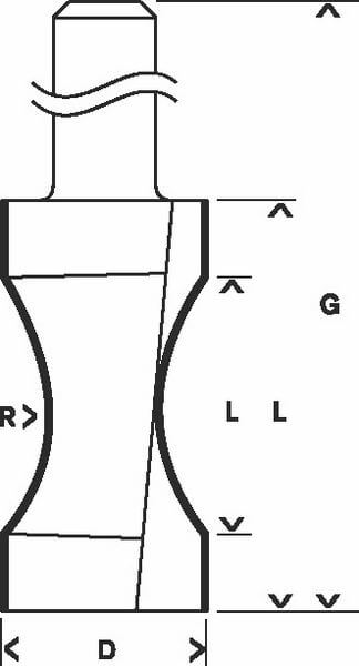 Bosch Flachstabfräser, 8 mm, R1 18,3 mm, D 20,6 mm, L 32 mm, G 63,5 mm