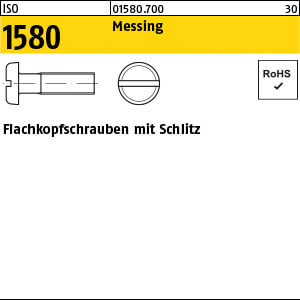 Flachkopfschraube ISO 1580 Messing M 6 x 40 Ms VE=K