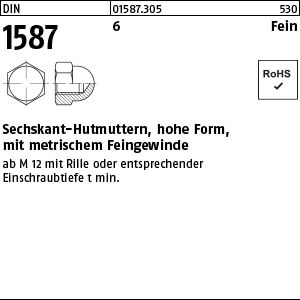 Sechskant-Hutmutter DIN 1587 6 M 24 x 2 VE=S