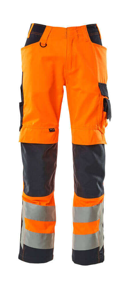 Mascot Hose mit Knietaschen Hose Größe 90C62, hi-vis orange/schwarzblau