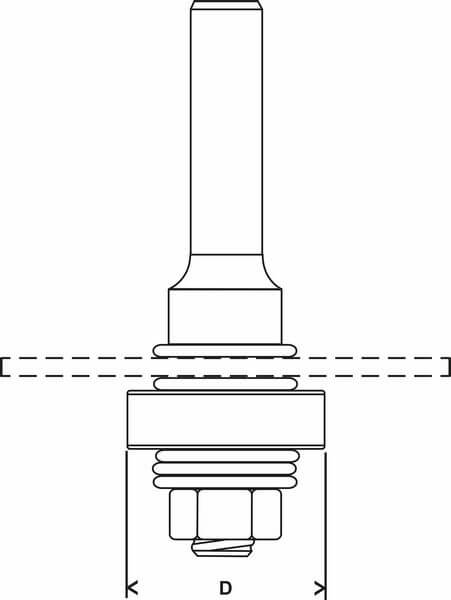 Bosch Schaft für Scheibenfräse mit Führungskugellager, 8 mm, D 22 mm, G 60,3 mm