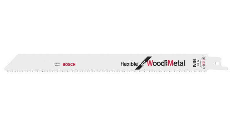 Bosch Säbelsägeblatt S 1122 HF, Flexible for Wood and Metal, 2er-Pack