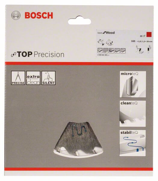 Bosch Kreissägeblatt Top Precision Best for Wood, 165 x 20 x 1,8 mm, 20