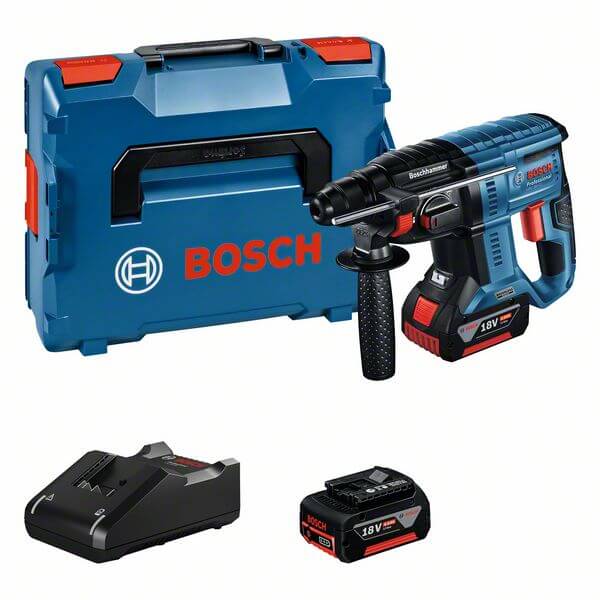 Bosch Akku-Bohrhammer mit SDS plus GBH 18V-21: 2x Akku 4.0Ah, Schnellladegerät, L-BOXX