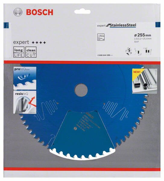 Bosch Kreissägeblatt Expert for Stainless Steel, 255 x 25,4 x 2,5 x 50