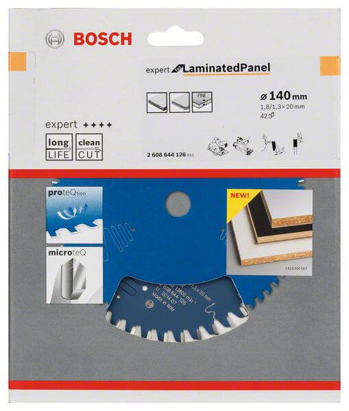 Bosch Kreissägeblatt Expert for Laminated Panel, 140 x 20 x 1,8 mm, 42