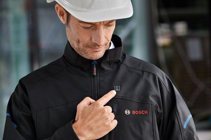 Bosch Beheizbare Kleidung GHJ 12+18V XA: Akkuadapter, Ladegerät, 1x Akku, Gr. 3XL