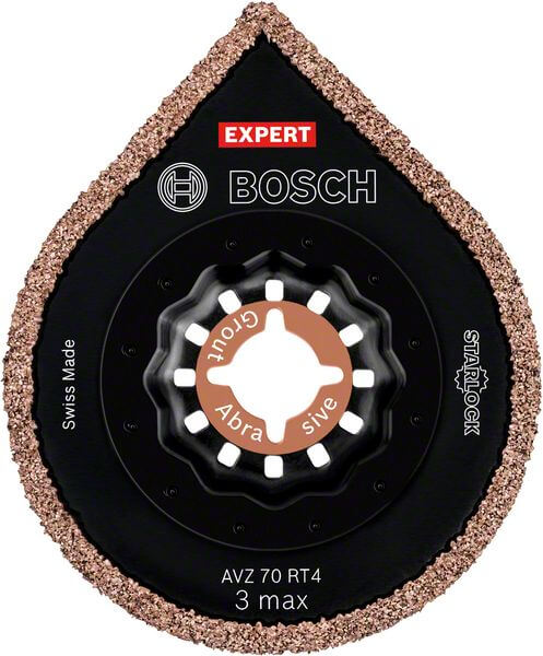 Bosch EXPERT 3 max AVZ 70 RT4 Platte zum Entfernen von Fugen für Multifunktionswerkzeuge, 70 mm, 10 Stück