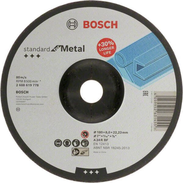 Bosch Standard for Metal Schleifscheibe gekröpft, 180 mm
