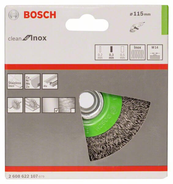 Bosch Scheibenbürste 115 mm, gewellter rostfreier Stahldraht
