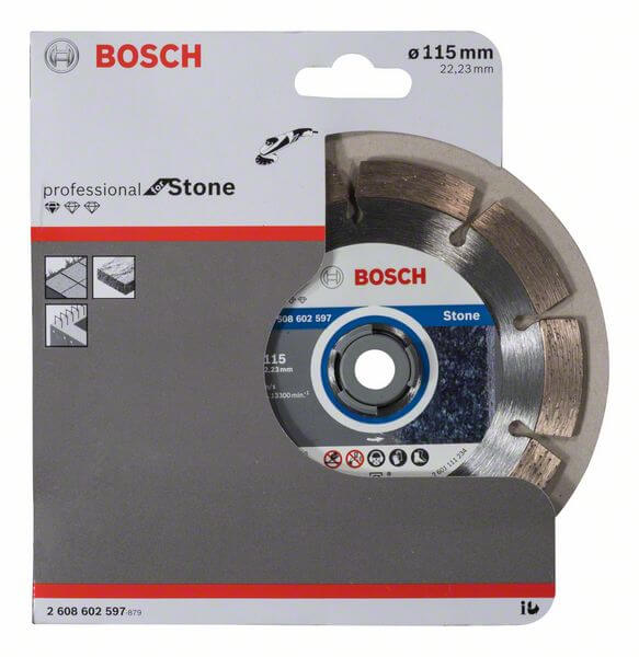 Bosch Diamanttrennscheibe Standard for Stone, 115 x 22,23 x 1,6 x 10 mm, 1er-Pack