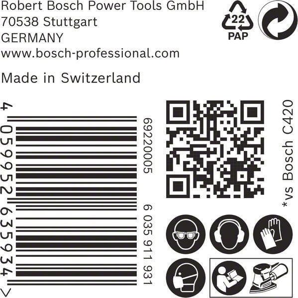 Bosch EXPERT C470 Schleifpapier, 100 x 150 mm, G 120, 50 Stück