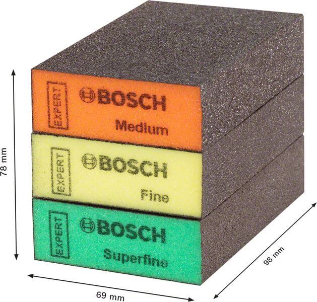 Bosch EXPERT S471 Standard Block, 69 x 97 x 26 mm, M, F, SF, 3-tlg.. Für Handschleifen