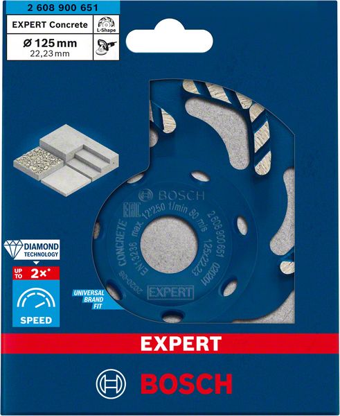 Bosch EXPERT Concrete Diamanttopfscheibe, 125 x 22,23 x 4,5 mm