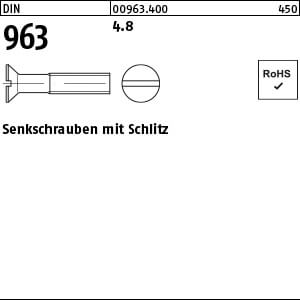 Senkschraube DIN 963 4.8 M 20 x 80 VE=S